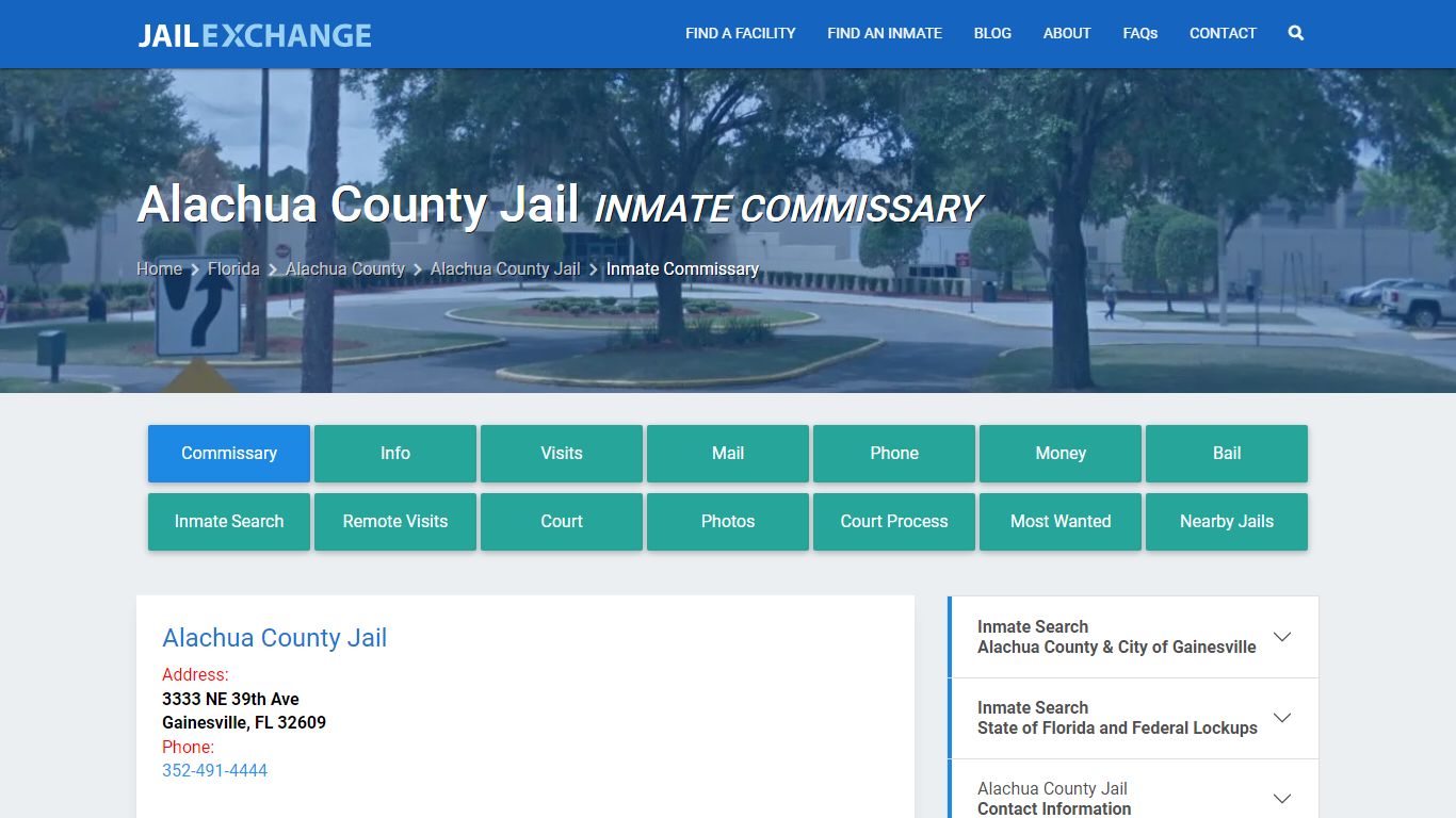 Inmate Commissary, Care Packs - Alachua County Jail, FL