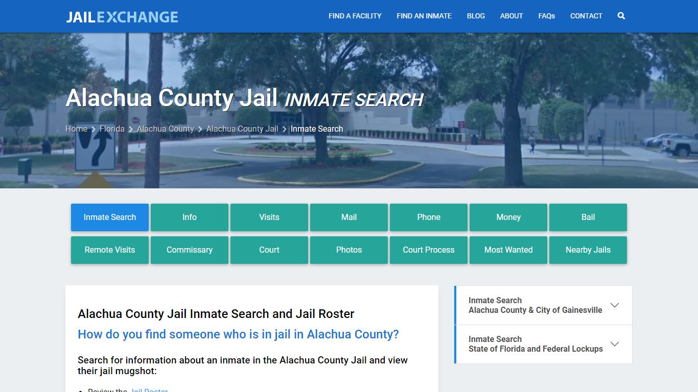 Alachua County Jail Inmate Search - Jail Exchange