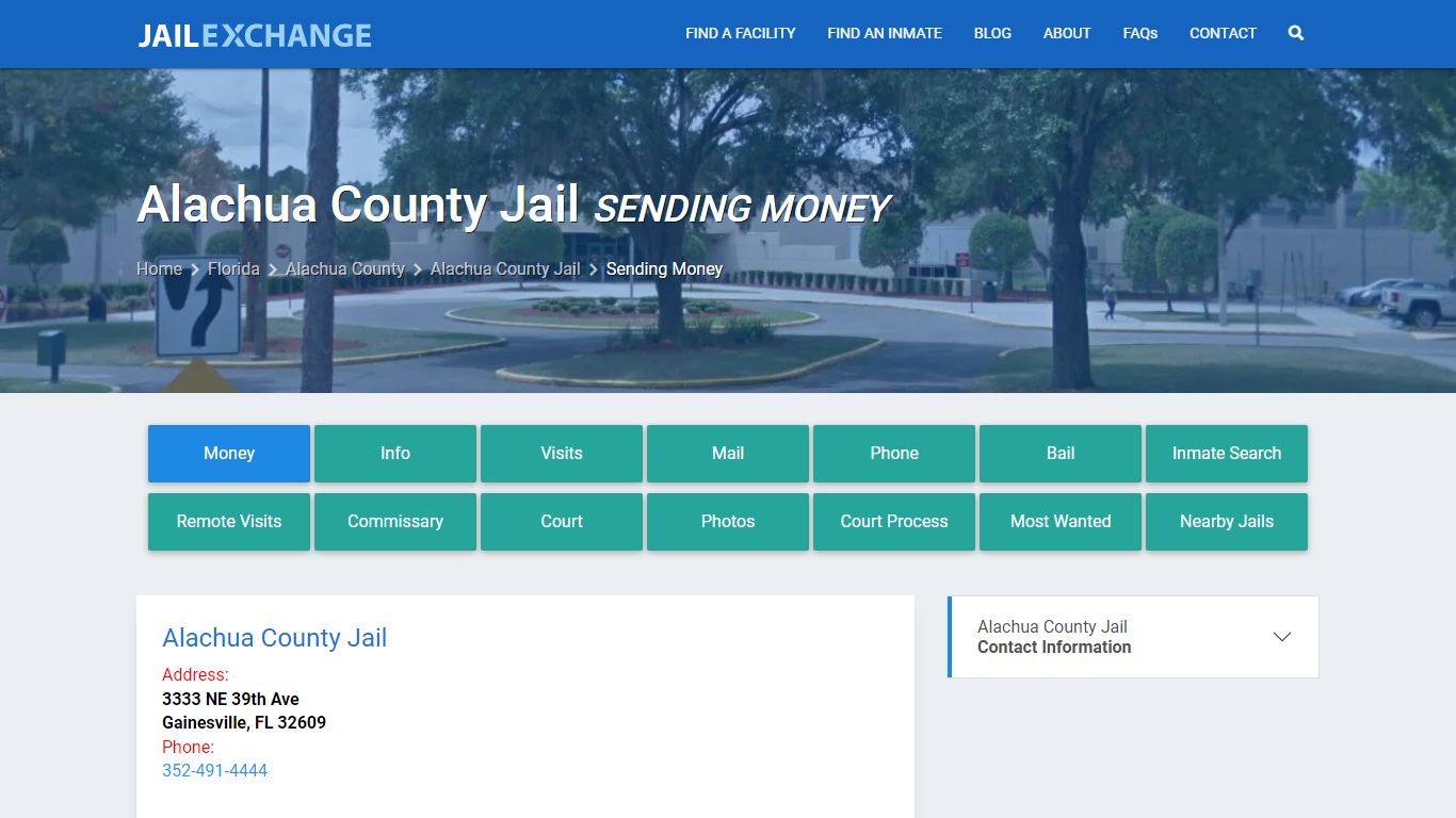 Send Money to Inmate - Alachua County Jail, FL - Jail Exchange